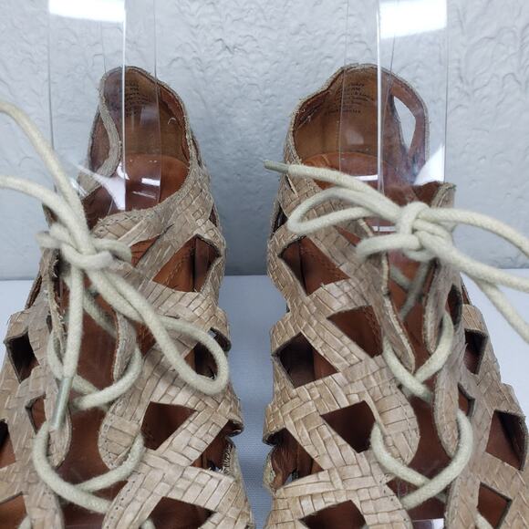 Gentle Souls Okey Dokey Brown Leather Gladiator Heels Sandals Women's Size 8 - Picture 3 of 16